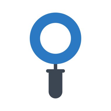 Büyüteç glif renk vektör simgesi