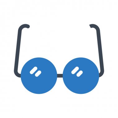 Gözlük glif simge renk vektör