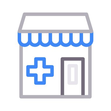 Hastane çizgi renk simge vektör