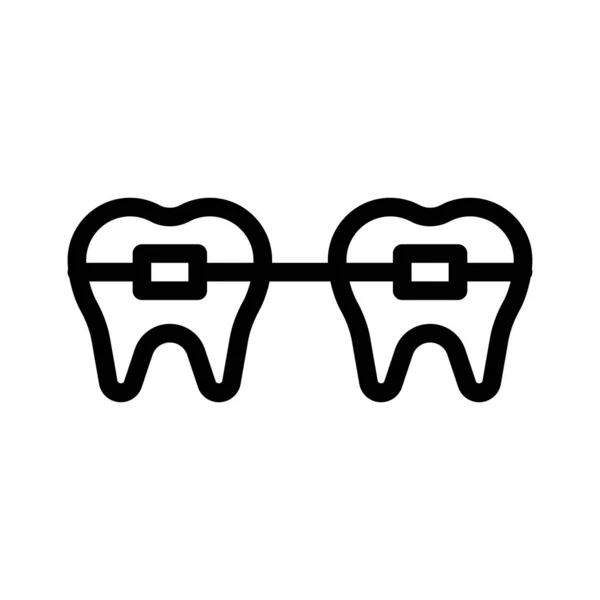 Dentystyczny Cienka Linia Ikona Wektor — Wektor stockowy