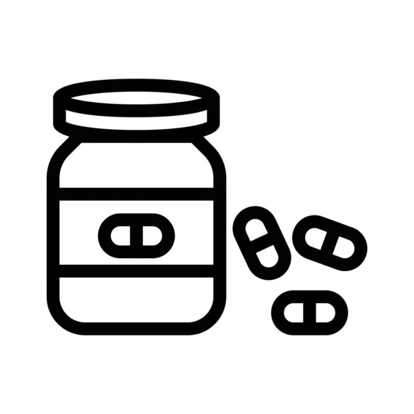 Pills Thin Line Vector Icon — Stock Vector