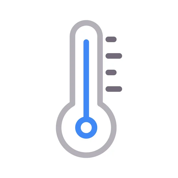 Thermometer Farbe Linie Vektor Symbol — Stockvektor