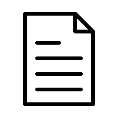 Belge ince çizgi vektör simgesi