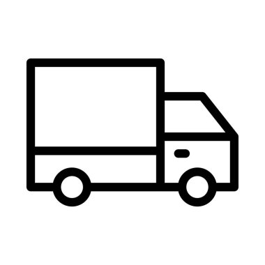 kamyon ince çizgi vektör simgesi