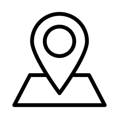 konum ince çizgi vektör simgesi