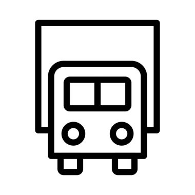 kamyon ince çizgi vektör simgesi