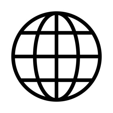 Dünya ince çizgi vektör simgesi
