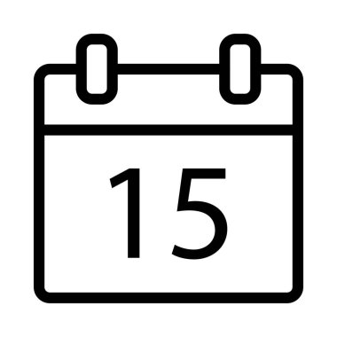 Takvim İnce Satır Vektörü Simgesi