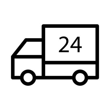 kamyon ince çizgi vektör simgesi