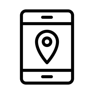 Mobil ince çizgi vektör simgesi