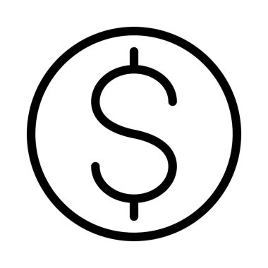 İnce çizgi vektör simge sikke