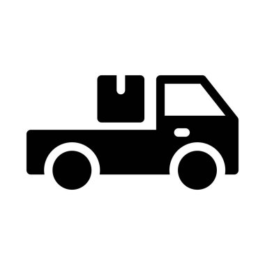 kamyon glyph düz vektör simgesi