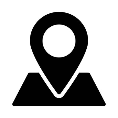 Konum glif düz vektör simge