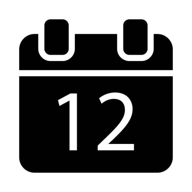 Tarih glif düz vektör simgesi