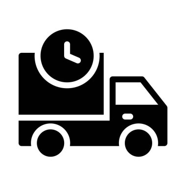 teslimat glyph düz vektör simgesi