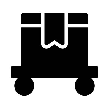 trolley glyph düz vektör simgesi