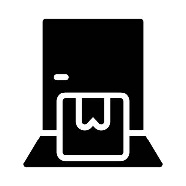 kapı glyph düz vektör simgesi