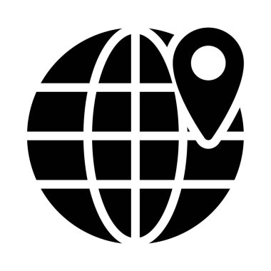 Konum glif düz vektör simge