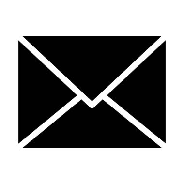 Mesaj glif düz vektör simge