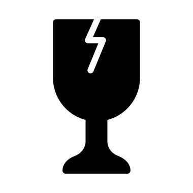 kırık glyph düz vektör simgesi