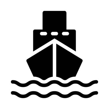 seyir glyph düz vektör simgesi