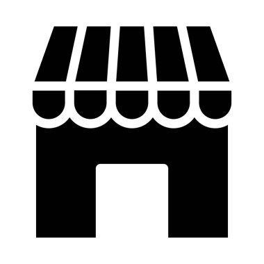 mağaza glyph düz vektör simgesi