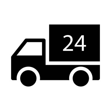 kamyon glyph düz vektör simgesi