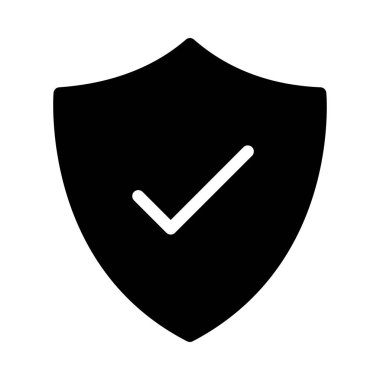 güvenli glif düz vektör simgesi