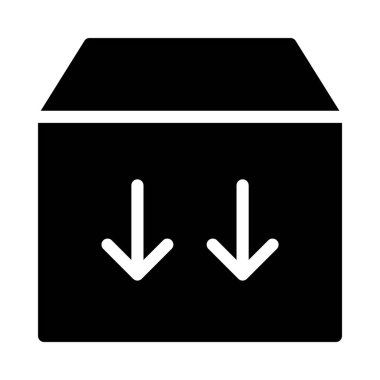 kutu glyph düz vektör simgesi