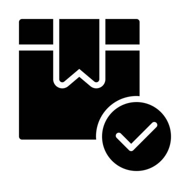 glyph düz vektör simgesini kontrol edin