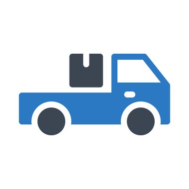 kamyon glyph renk vektör simgesi