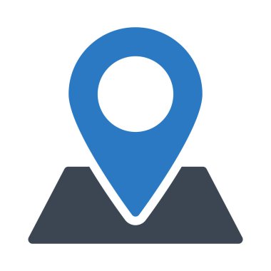 Konum glif renk vektör simge