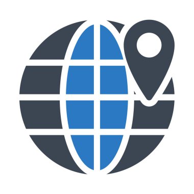 Konum glif renk vektör simge