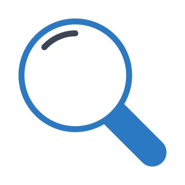 Büyüteç glif renk vektör simgesi