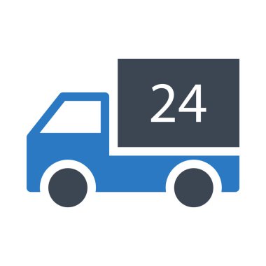 kamyon glyph renk vektör simgesi