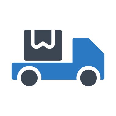 kamyon glyph renk vektör simgesi