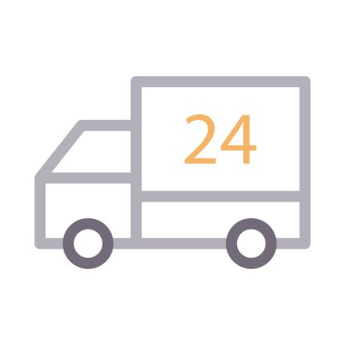 kamyon renkli çizgi vektör simgesi