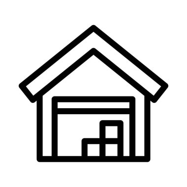 fabrika ince çizgi vektör simgesi