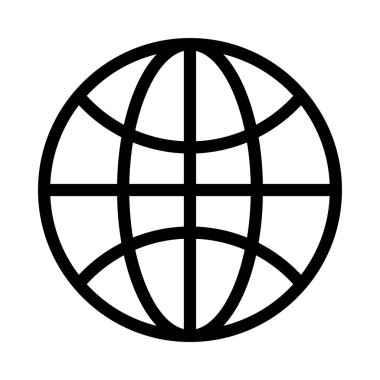 Dünya ince çizgi vektör simgesi
