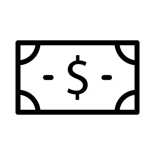 Cash Thin Line Vector Icon — Stock Vector