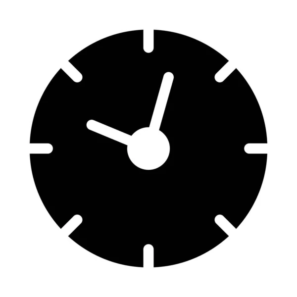 Reloj Glifo Icono Vector Plano — Vector de stock