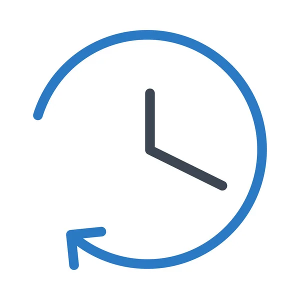 Reloj Glifo Color Vector Icono — Vector de stock