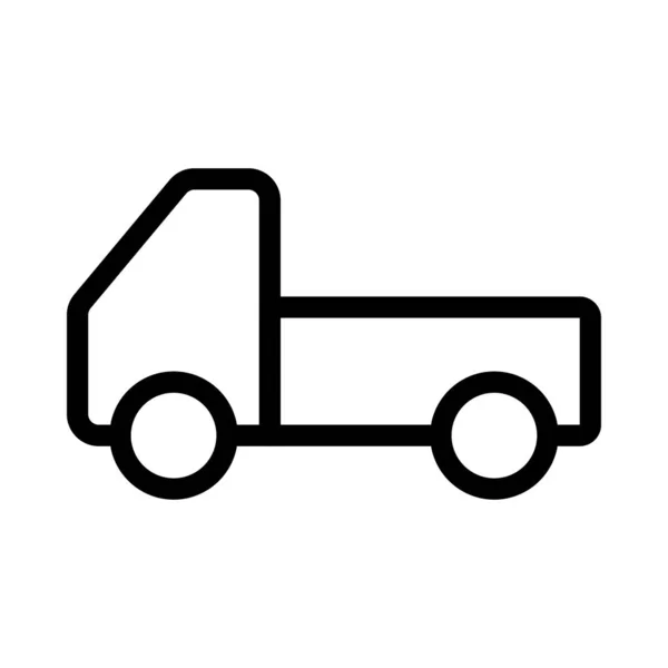 Truck Dunne Lijn Vector Pictogram — Stockvector