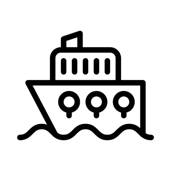 Ship Thin Line Vector Icon — Stock Vector