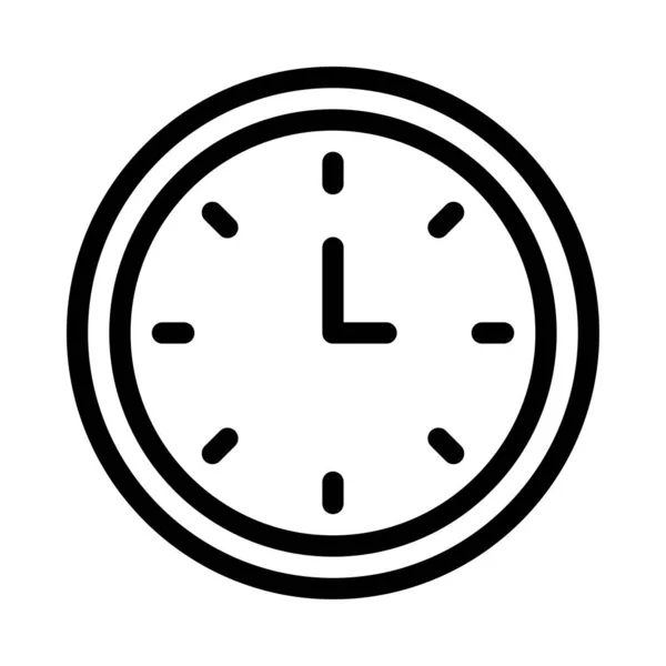 Clock Thin Line Vector Icon — Stock Vector