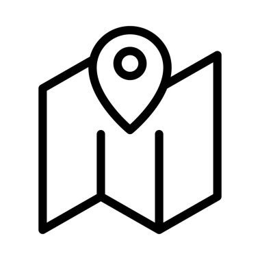 konum ince çizgi vektör simgesi