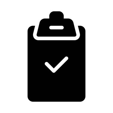 glyph düz vektör simgesini kontrol edin