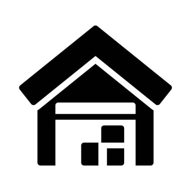 fabrika glyph düz vektör simgesi