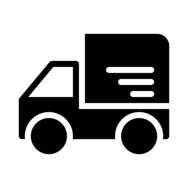 kamyon glyph düz vektör simgesi