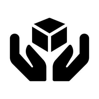 güvenli glif düz vektör simgesi